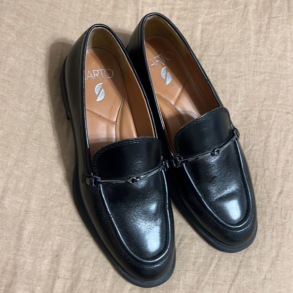 black loafers